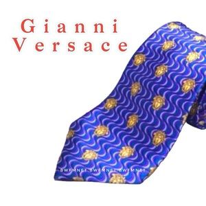 New Authentic vantage Gianni Versace Medusa Silk Neck Tie silk men’s tie w box